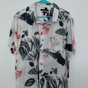 Palm Pattern Button Up